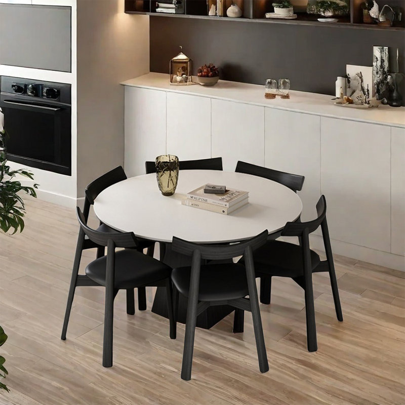 Modern simple family dining table sets, 29.5" H x 47.2" L x 47.2" W