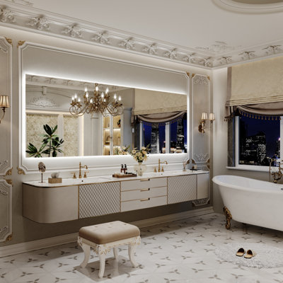 Miroir de salle de bain à DEL rétroéclairé sans cadre certifié Lunara UL
