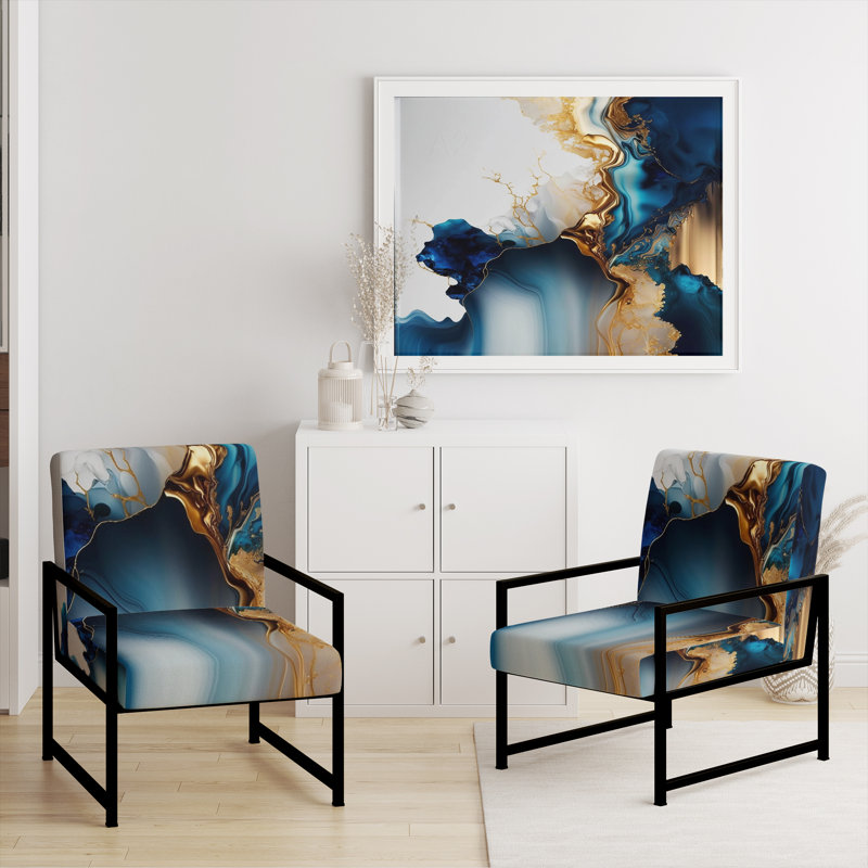 Crillon - Fauteuil d'appoint rembourré en marbre, Noir, noir, noir, noir