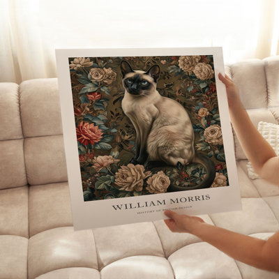Animaux, reproduction d'art sans cadre William Morris Cat I Cottage