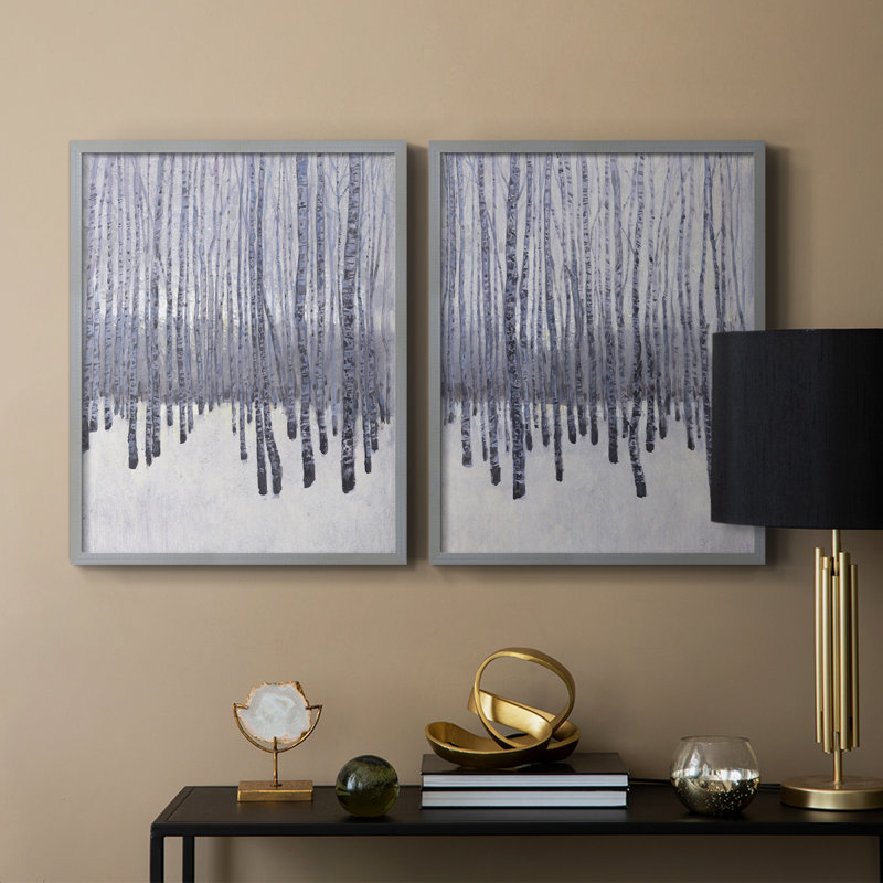 «I Bare Trees in Winter I», reproduction encadrée de qualité supérieure - prête à être accrochée - aucun clou requis - aucun clou requis
