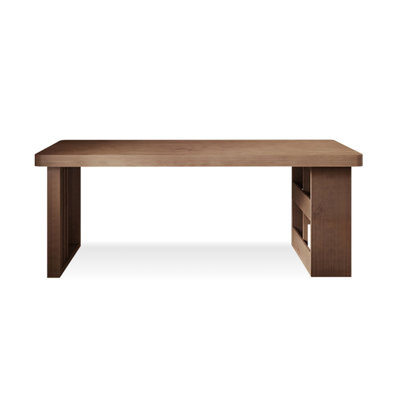 Bureau de direction rectangulaire en bois massif brun