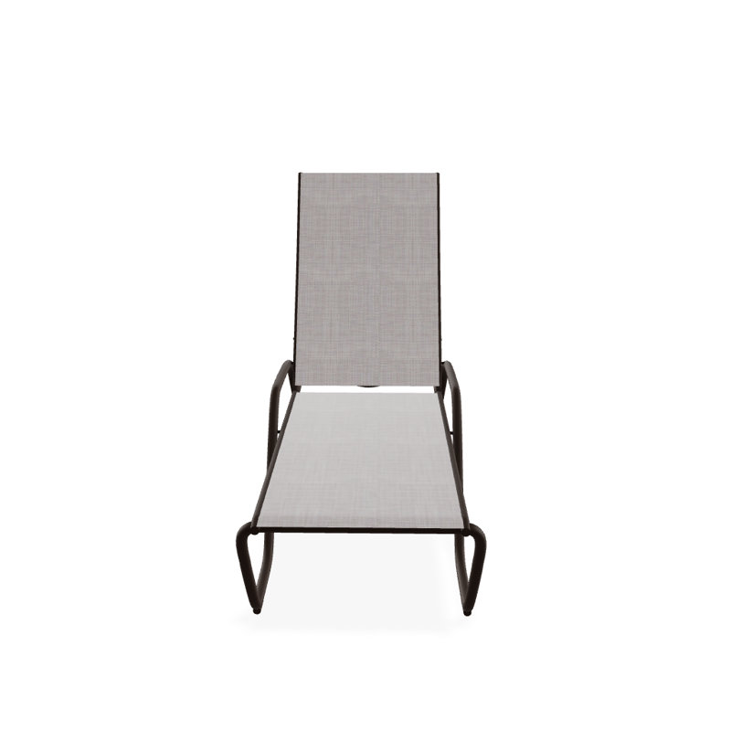 Outdoor Rust-Resistant Metal Chaise Lounge, Textured Kona, Sand Dollar