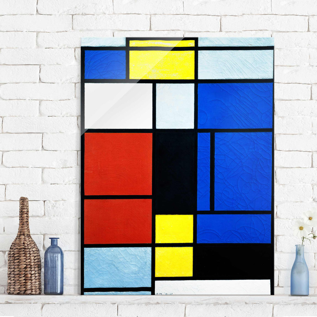 Glasbild Tableau No. 1 von Piet Mondrian