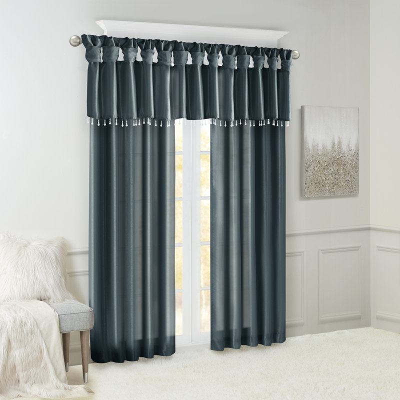Ivory Faux Silk Extra Long Tab Top Drapes
