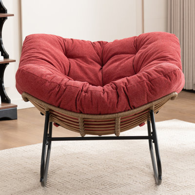 Chaise d'appoint berçante rembourrée Chenille