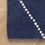 Tapis bleu marine en laine touffeté à la main à motif géométrique-1463843150