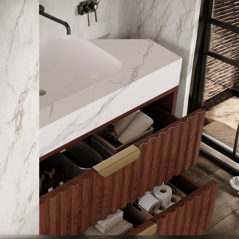 Meuble-lavabo moderne (avec meuble-lavabo et lavabo) avec rangement