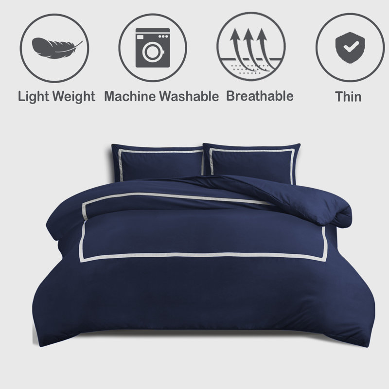 Jeneen Microfiber No Pattern Duvet Cover Set with Pillowcases Included, Single - 2 Standard Pillowcases