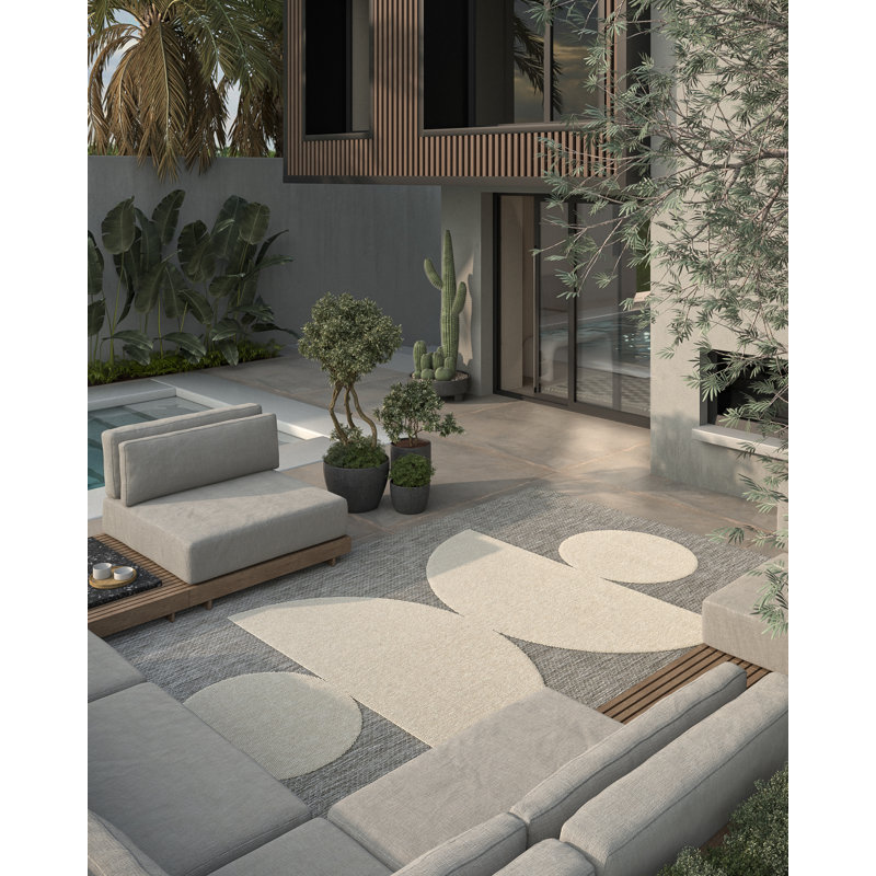 Aseelah Geometric Indoor / Outdoor Rug, Runner 2'7" x 7'6"