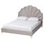Lit plateforme en velours gris clair Krislee Baxton Studio Acosta Glam And Luxe