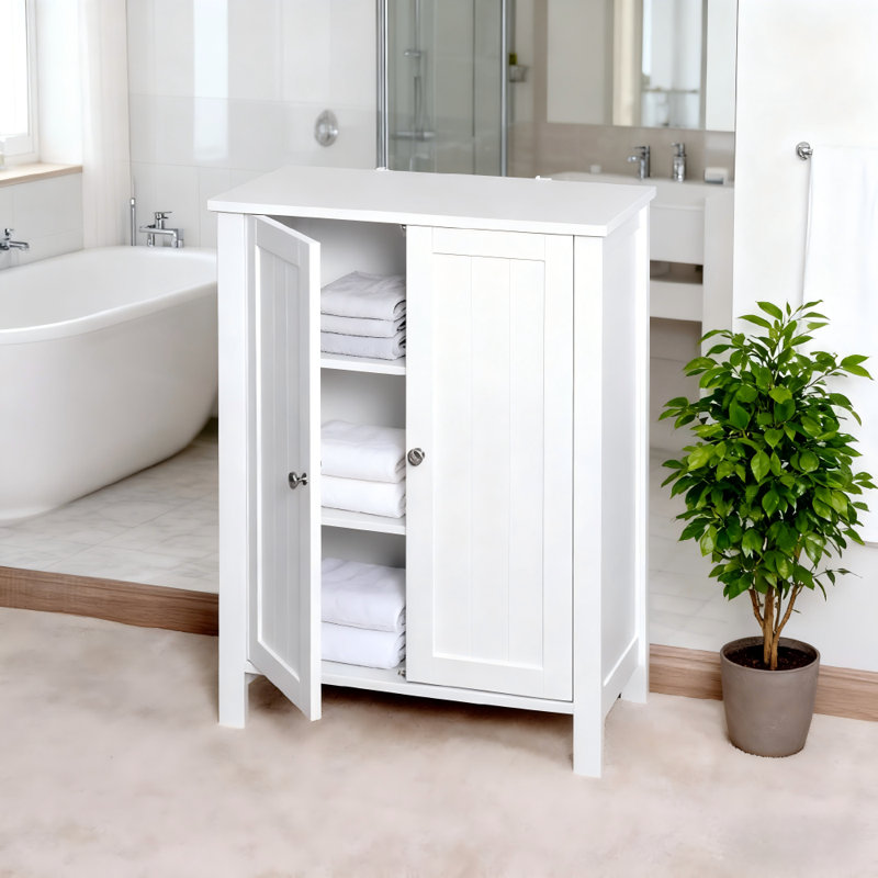 Armoire de rangement autoportante à double porte avec tablettes réglables