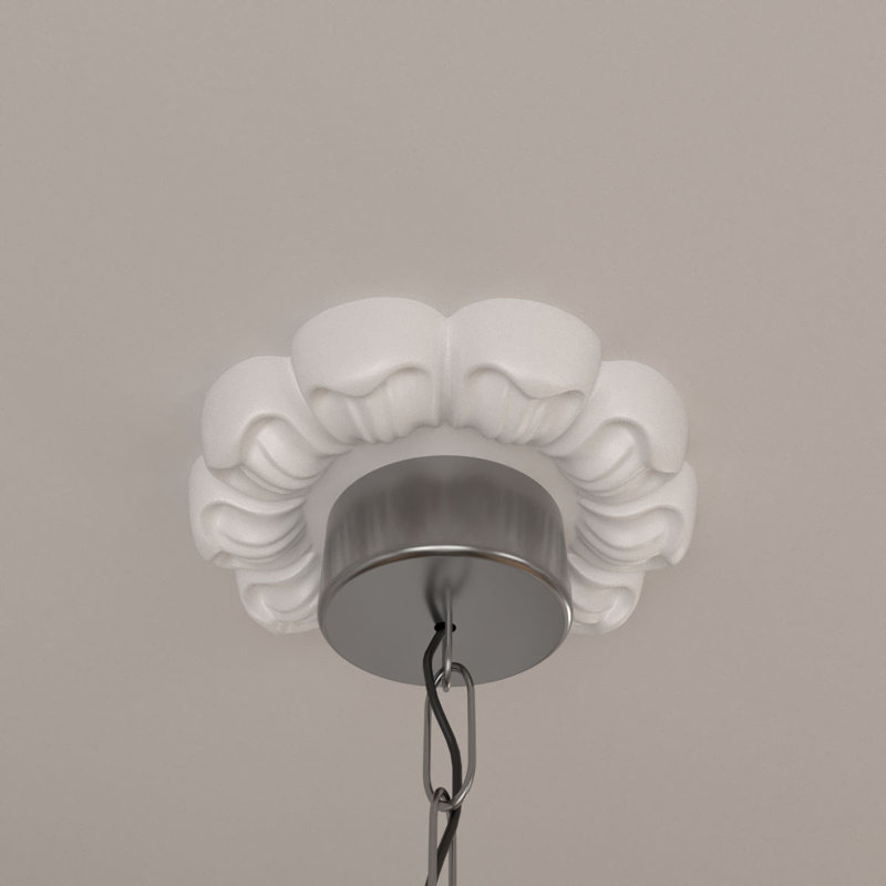 Endurathane Gian Ceiling Medallion, 7 1/4"OD x 1 1/8"P, Factory Primed
