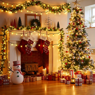 Ensemble de 4 guirlandes de Noël classiques de 16 pi, 50 mini DEL, à piles