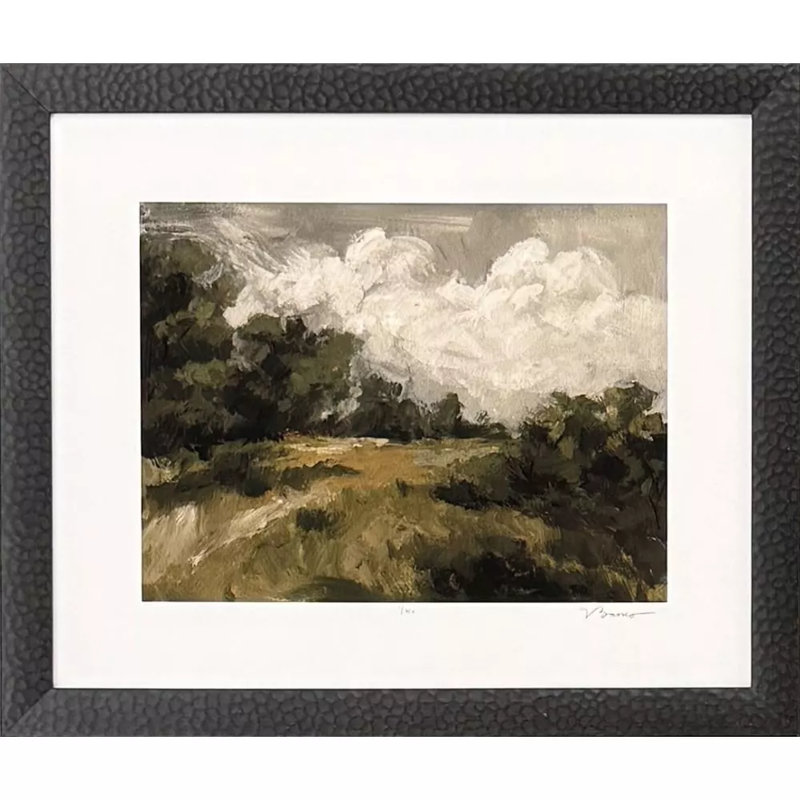 Sarah Lang Green Landscape Canvas Art Set with Espresso Wood Frame