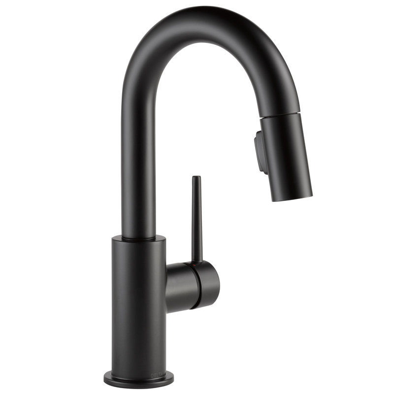Trinsic Pull Down Sprayer Bar Faucet, Single Handle Prep Sink Faucet, Matte Black