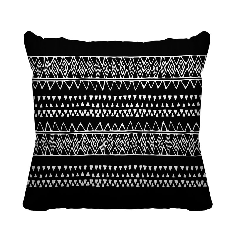 Housse et insert de coussin extérieur carré Ara, L 15 po x H 15 po, Noir
