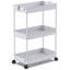 Chariot de rangement roulant à 3 niveaux, tablettes polyvalentes pour bureau, salon, chambre à coucher, salle de bain, gris-2089265922