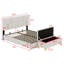 Lit plateforme tapissier avec système de rangement hydraulique-394482410