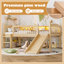 Lit mezzanine simple très grand avec tablettes de rangement en bois et lumières à DEL