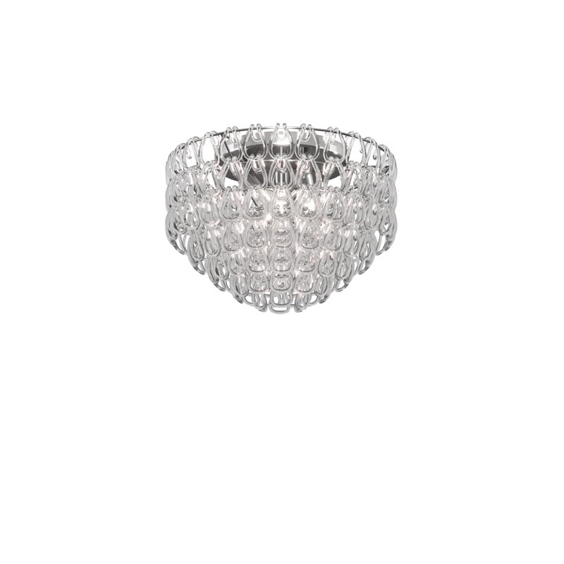 Minigiogali Ceiling Lamp 60 Black Matt Bronze 1 E26 Ul 1, Crystal Transparent, Glossy Chrome