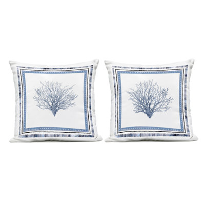 Maritime Coral Tendrils Design by Lanie Loreth Outdoor Printed Pillow (Set of 2)