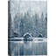 Paysage naturel «Woodland Lake House Winter Trees Forest» sur toile-99543310