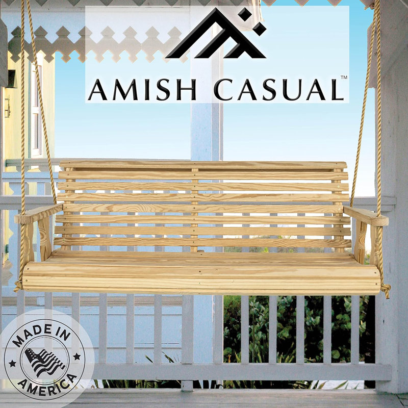 Amish Casual 700 lb Balancelle de véranda avec 4 cordes, Sans finition