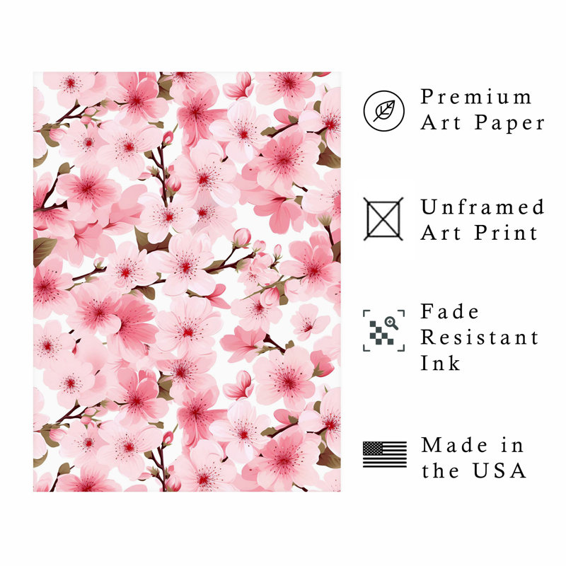 Art floral asiatique, fleurs de cerisier, fleurs de cerisier, H 30 po x l 20 po