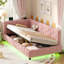 Upholstered Single (3') Boucle Ottoman Bed-1381127604
