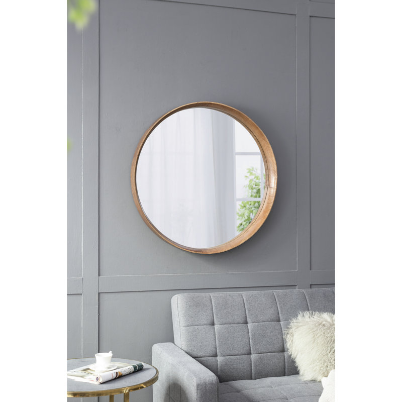 Miroir mural en bois de pin 31,5 po