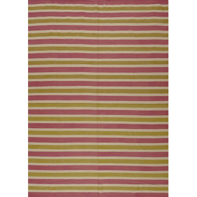 Striped Area Rug in Copper/Green