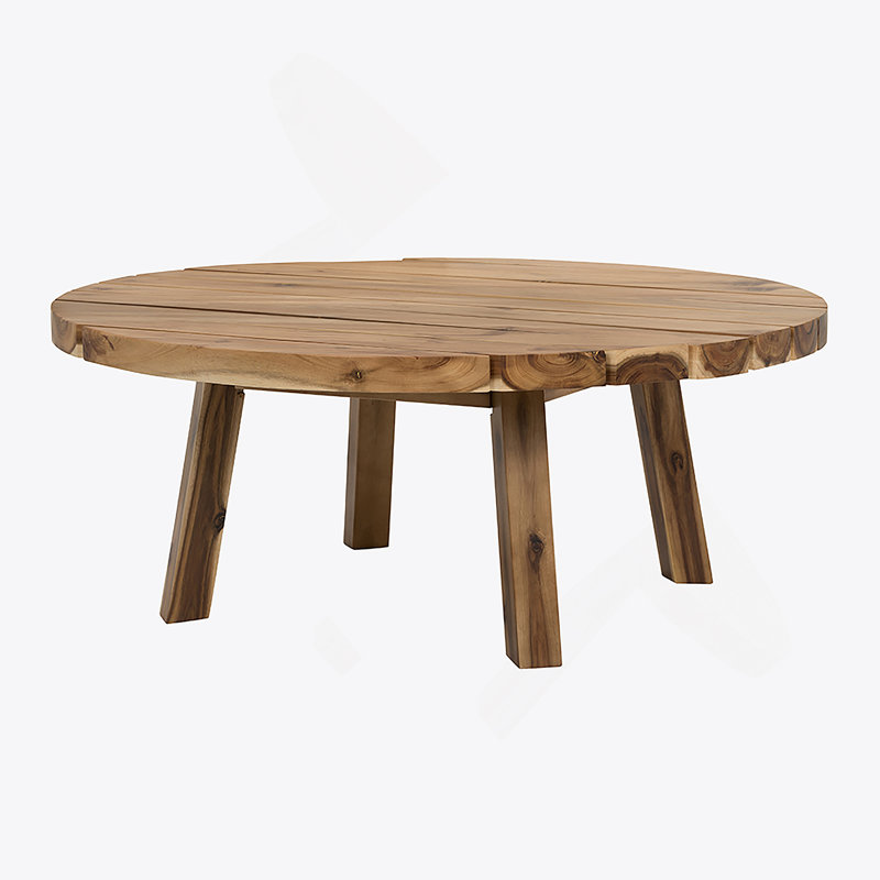 Table basse ronde avec plateau en bois massif