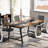 70.87", Modern Rectangular Conference Table For 6-8 People, Office Executive Desk With Durable Metal Frame, Large Work Surface For Boardroom & Team Collaboration – Rustic Brown & Black-1139011643