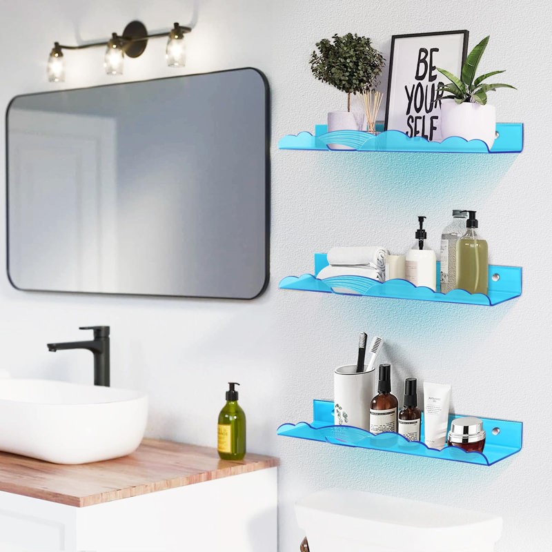 Rozann Floating Shelf, Blue