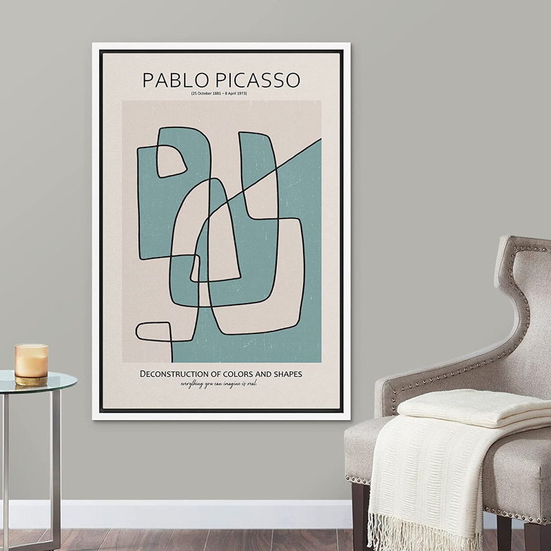 Dessin au trait, formes abstraites, illustrations par Pablo Picasso - Impression sur toile, H 24 po x l 16 po x P 1,5 po