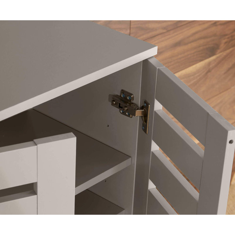 Oslo 10 Pair Shoe Storage Cabinet, Grey