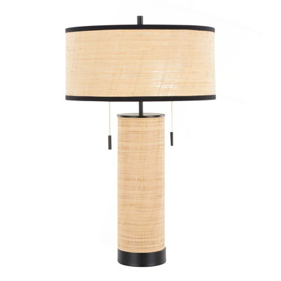 Lampe de table en rotin Montcroix