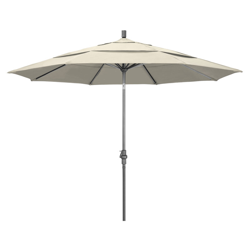 Parasol de marché Broadmeade octogonal Sunbrella, Gris martelé, Toile Sunbrella® beige antique