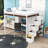 Full Wood Loft Bed With LED Light, Dressing Table, Wardrobe And Charging Ports-1668446429