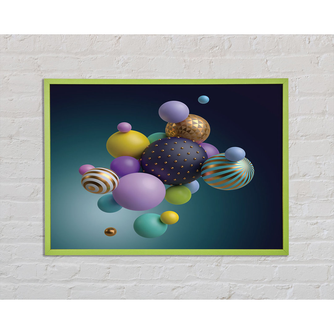 Gerahmtes Poster Spheres Of Three Dimensional Abstract