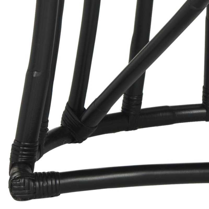 Chaise avec accoudoirs rembourrée en coton Ferryhill, Noir