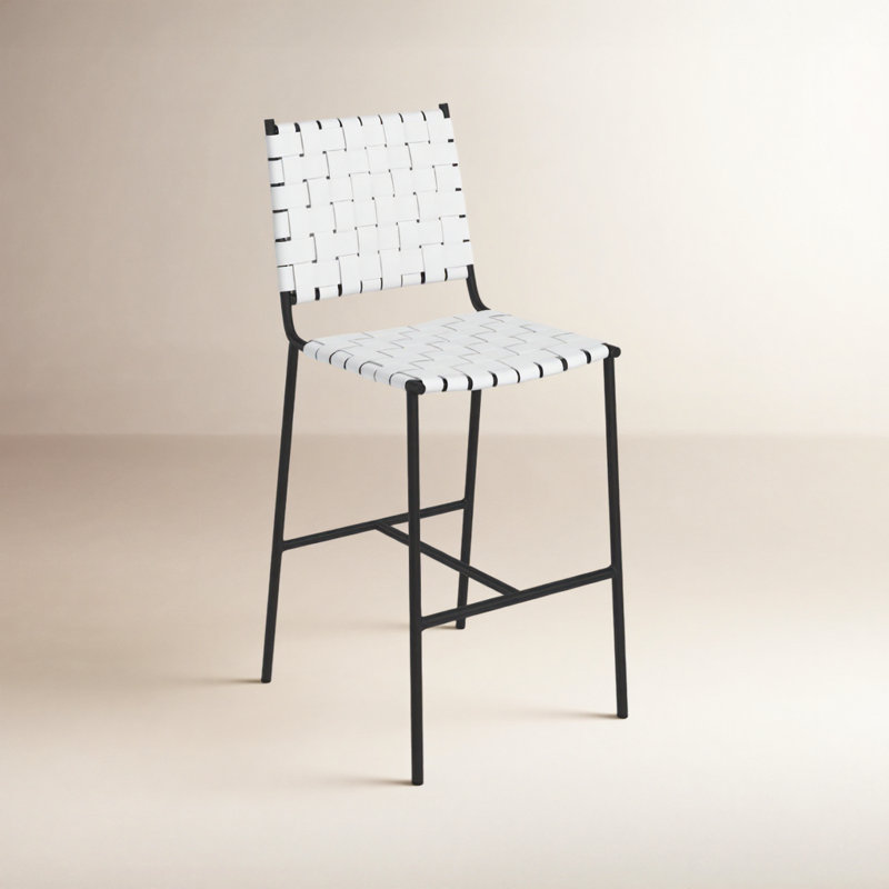 Tabouret de comptoir 26 po Cass, Noir, Blanc