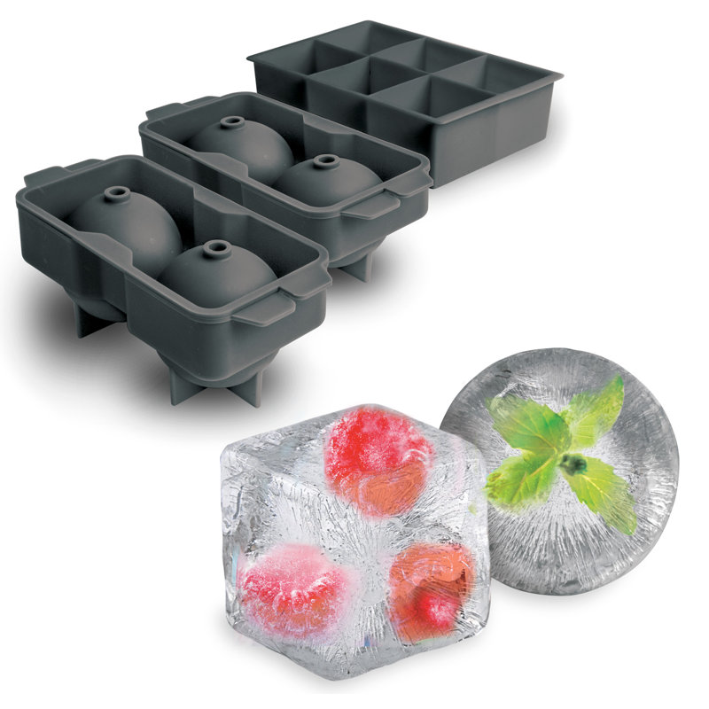 Elements 3 Piece Silicone Ice Cube Tray