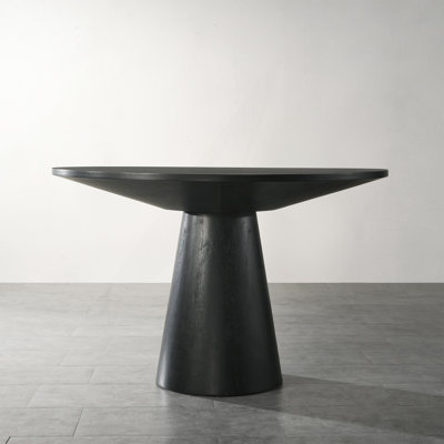 Roundhill Furniture Rocco Contemporary 48" Pedastal Dining Table, Ebony
