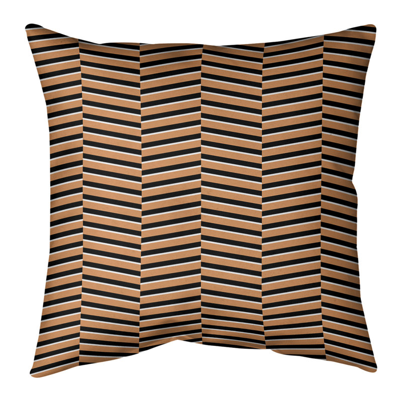 Dana Strider Chevron Reversible Pillow Cover, 20" x 20", Orange, Cotton Twill
