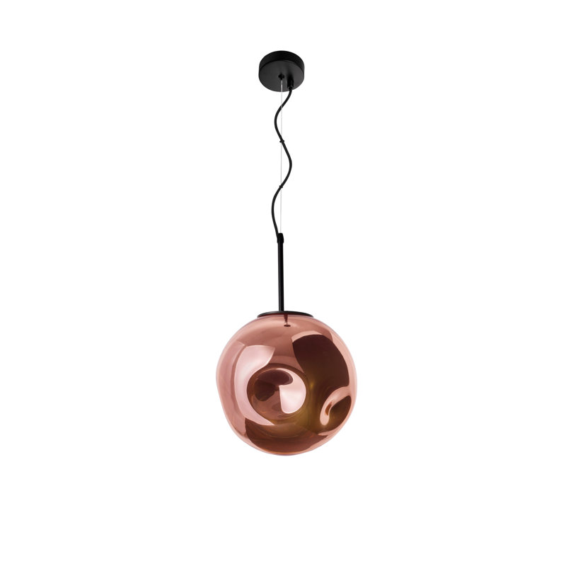 1 - Light Single Pendant, Black, Dark Brown