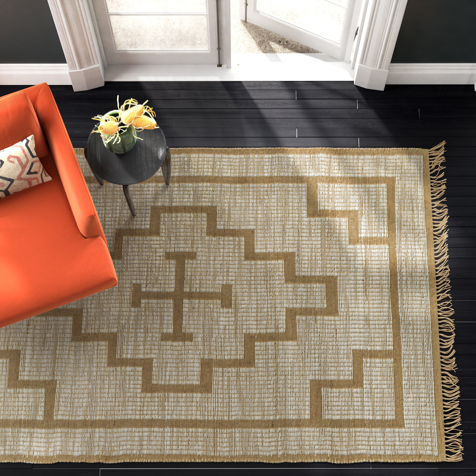 Envoy Handmade Jute / Sisal Yellow Rug, Rectangle 5' x 7'6"