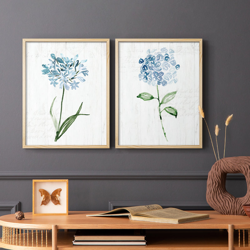 «Garden Botanical I-Premium», reproduction encadrée prête à accrocher - aucun clou requis - aucun clou requis, Bois naturel