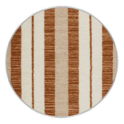Machine Washable Checkered Beige Area Rug